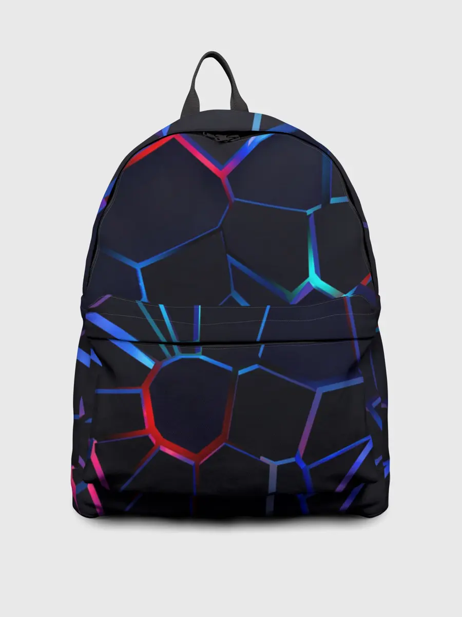 Рюкзак джинсовый / Неоновые 3D плиты | Неоновые плиты