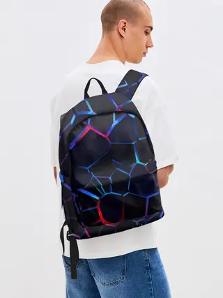 Рюкзак джинсовый / Неоновые 3D плиты | Неоновые плиты