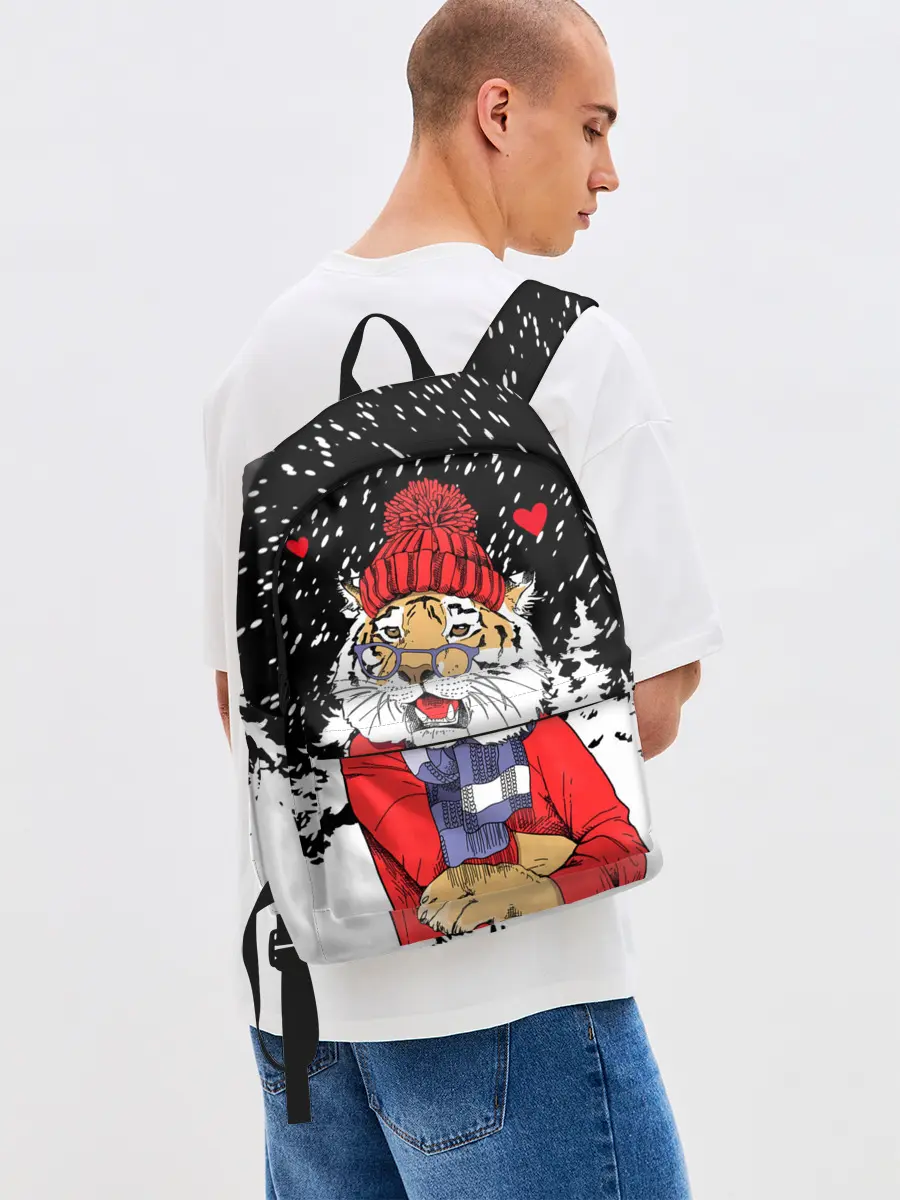 Рюкзак джинсовый / Тигр в красном