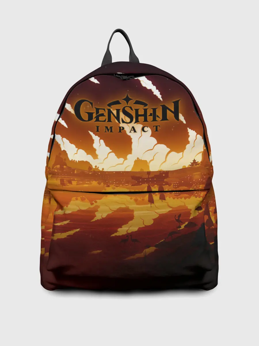 Рюкзак джинсовый / Genshin Impact - Закат над Ли Юэ