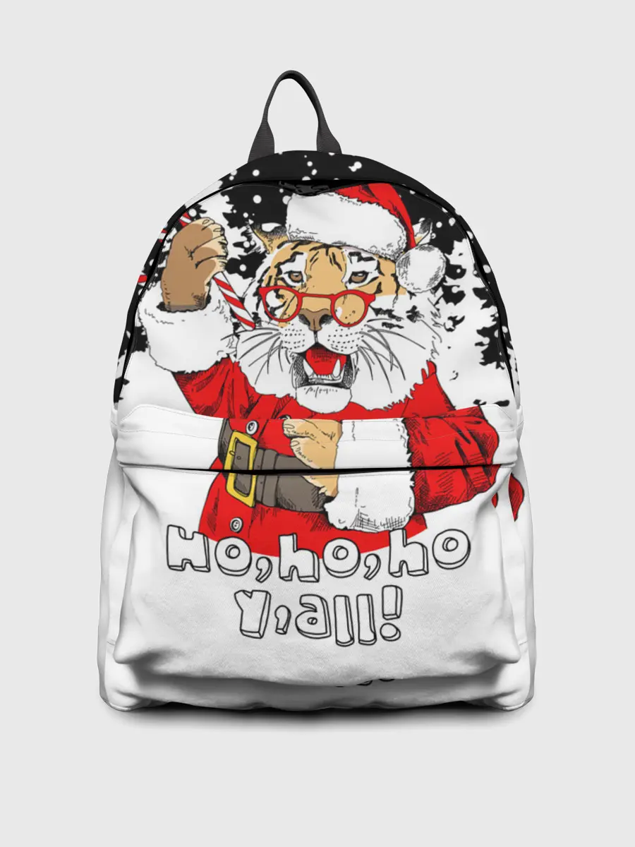 Рюкзак джинсовый / Тигр в шубе Санта Клауса