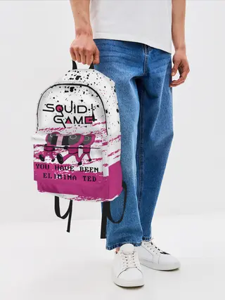 Рюкзак джинсовый / Squid Game - Вы были исключены.