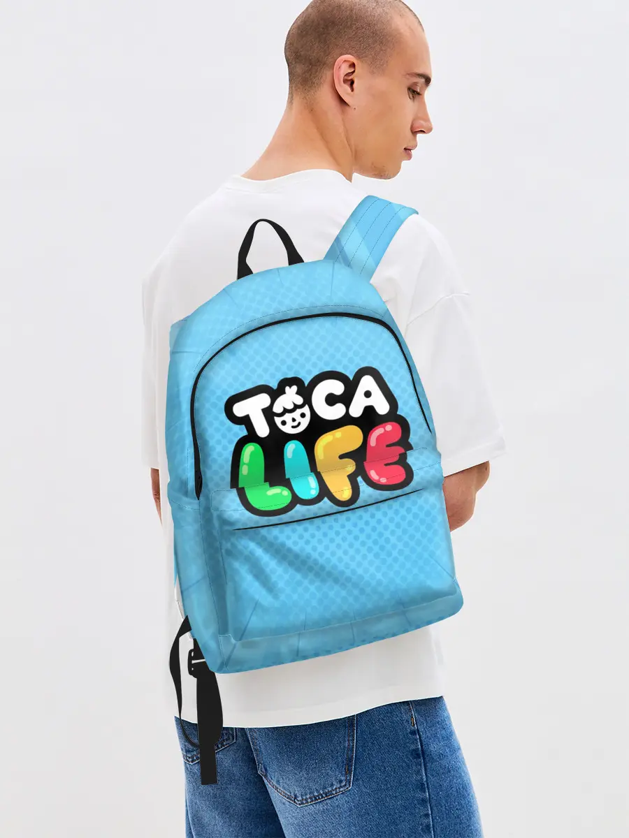 Рюкзак джинсовый / Toca Boca logo | Тока Бока логотип