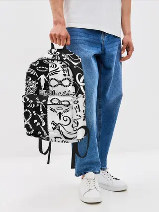 Рюкзак джинсовый / ТОКИЙСКИЕ МСТИТЕЛИ ЛОГОБОМБИНГ ЧБ