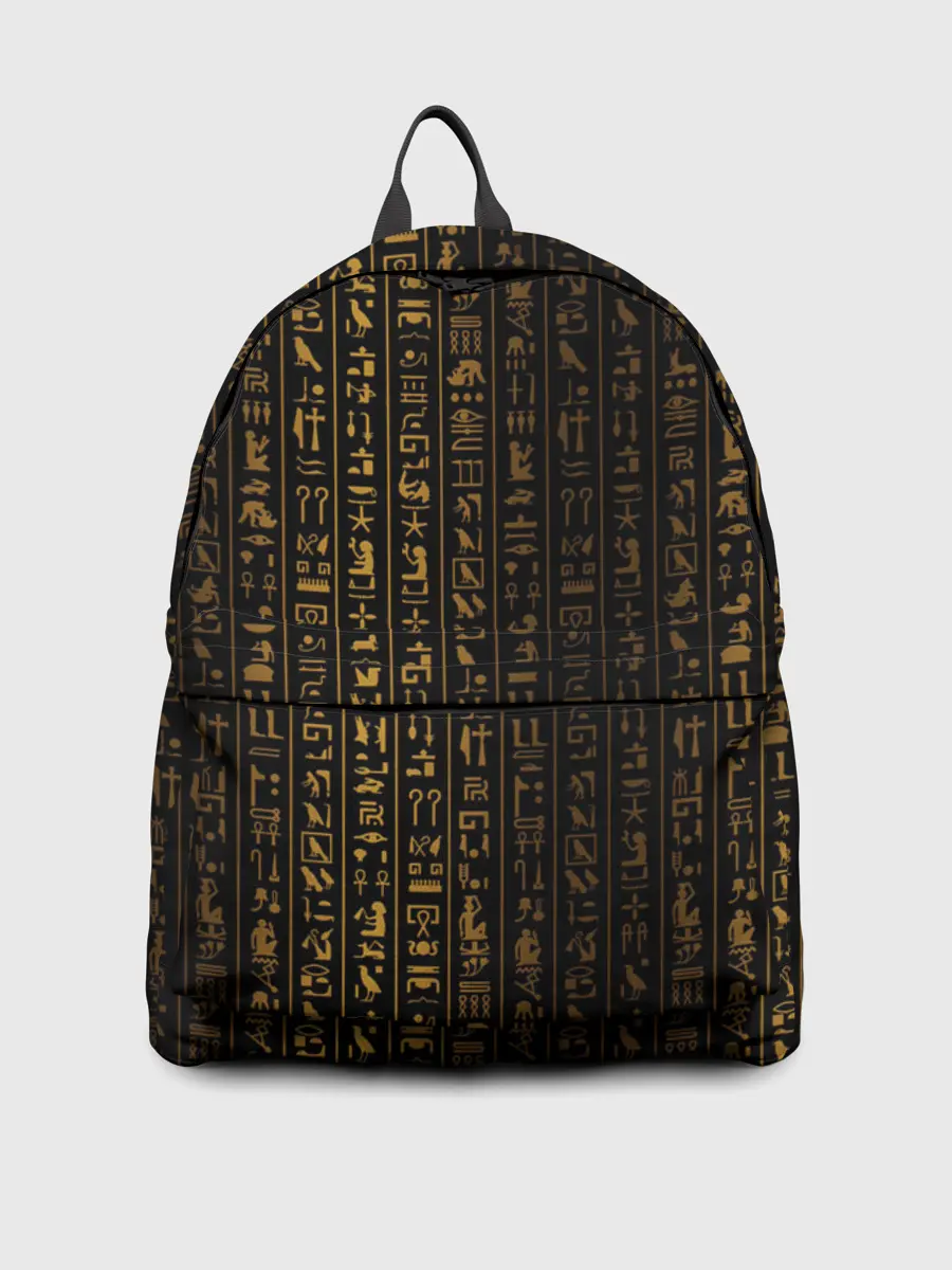 Рюкзак джинсовый / ЕГИПЕТСКИЕ ИЕРОГЛИФЫ ЗОЛОТОМ