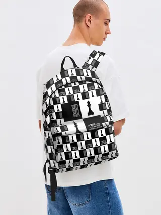 Рюкзак джинсовый / Шахматы. Король и королева. 2022