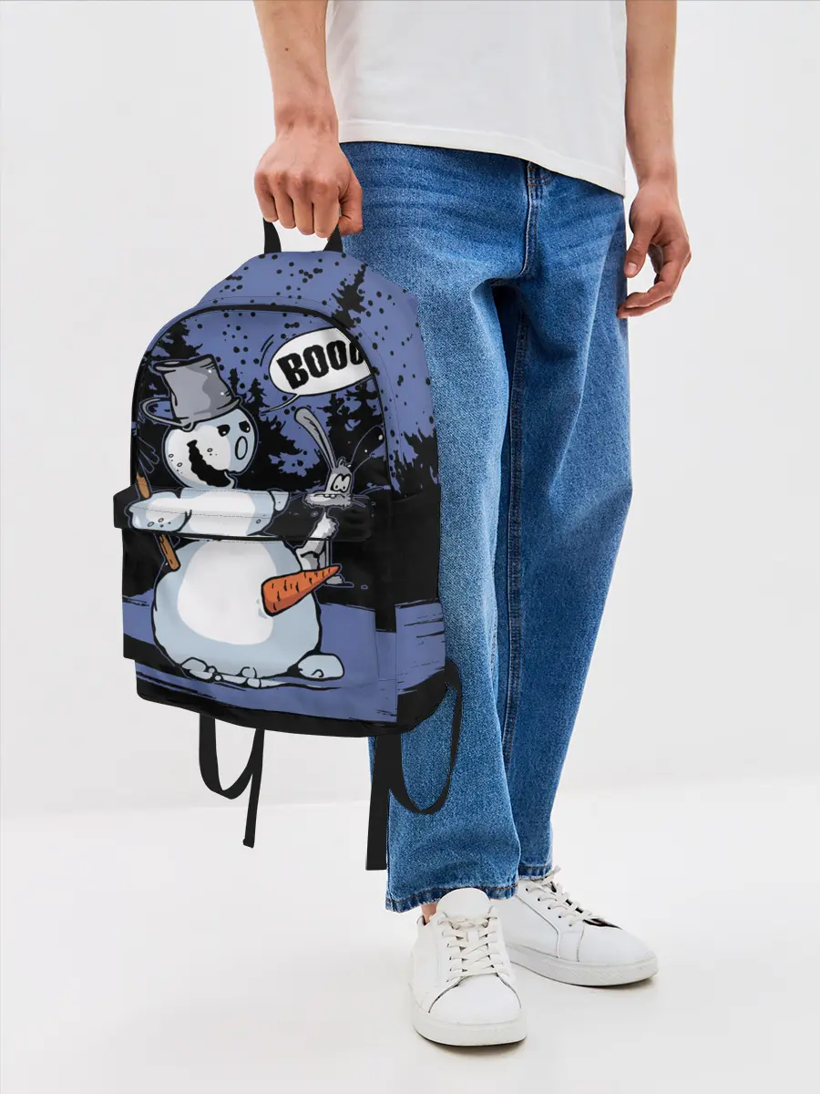 Рюкзак джинсовый / Снеговик на Хэллоуин