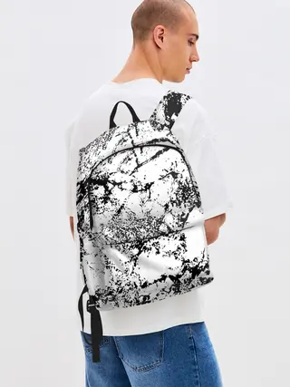 Рюкзак джинсовый / Эффект линогравюры