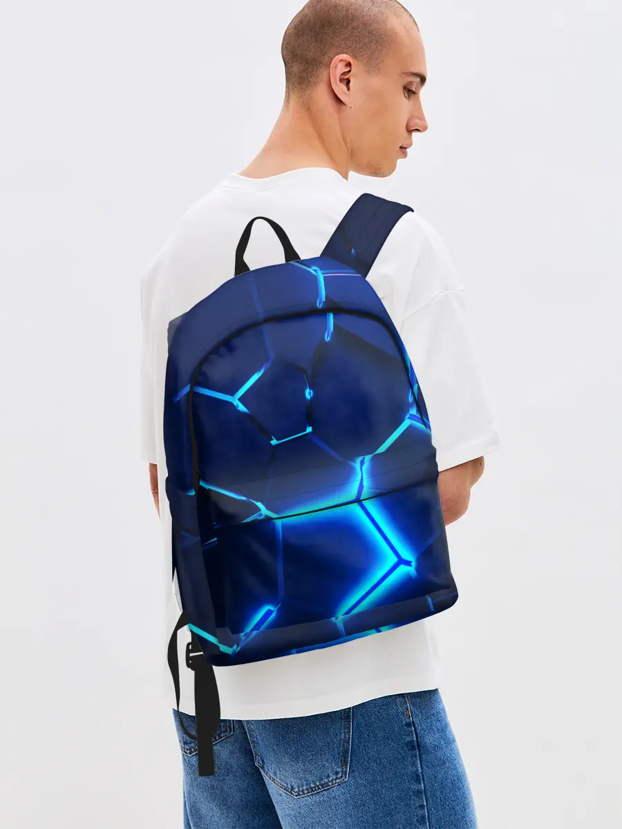 Рюкзак джинсовый / 3D ПЛИТЫ | NEON STEEL | НЕОНОВЫЕ ПЛИТЫ