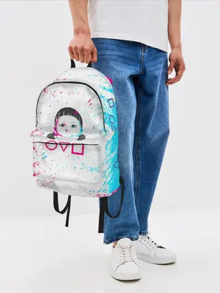 Рюкзак джинсовый / Игра в кальмара | Squid Game | КУКЛА