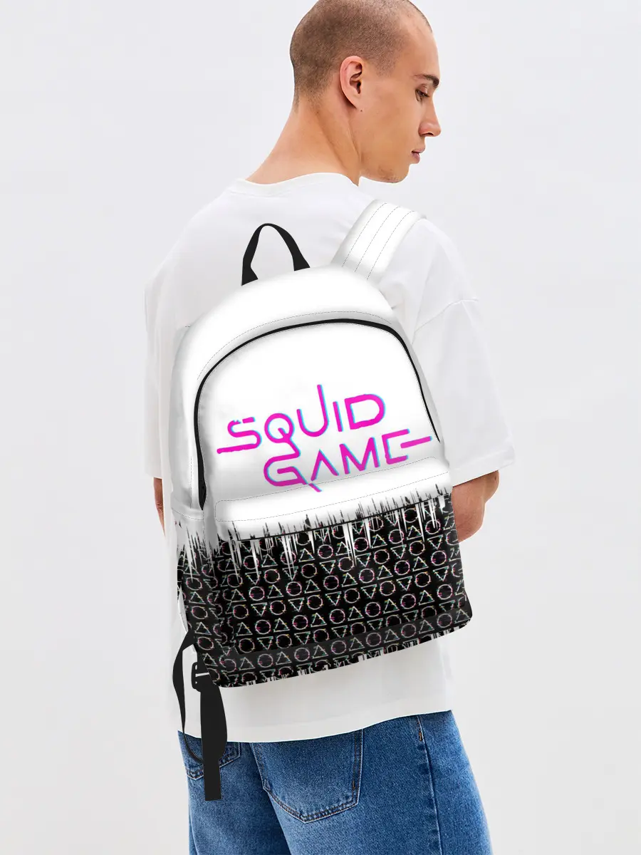 Рюкзак джинсовый / Игра в кальмара фигуры,