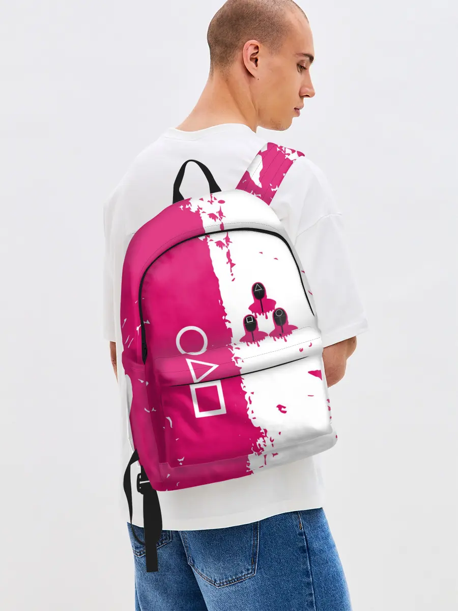 Рюкзак джинсовый / Игра в кальмара геометрические фигуры