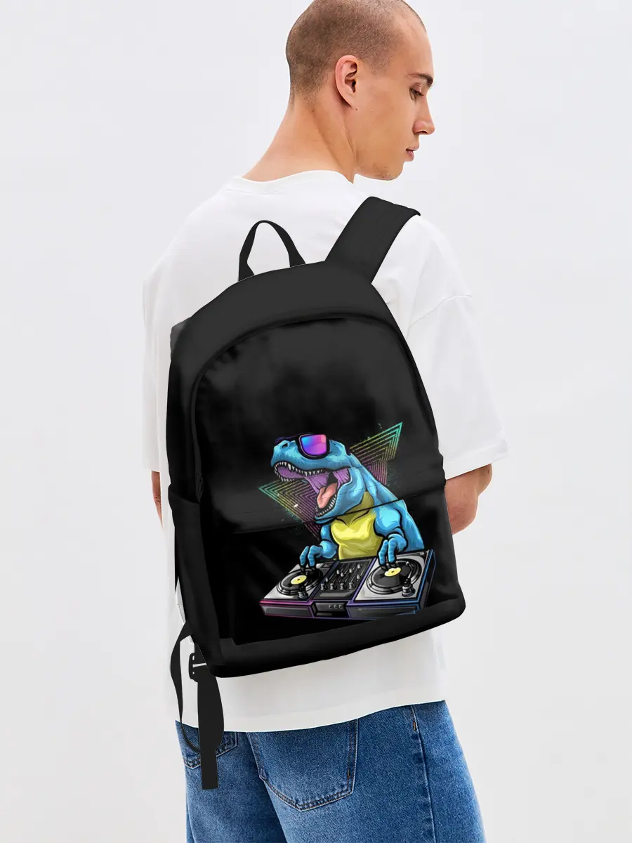 Рюкзак джинсовый / Динозавр ди-джей