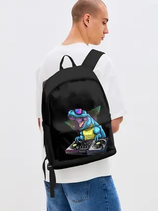 Рюкзак джинсовый / Динозавр ди-джей