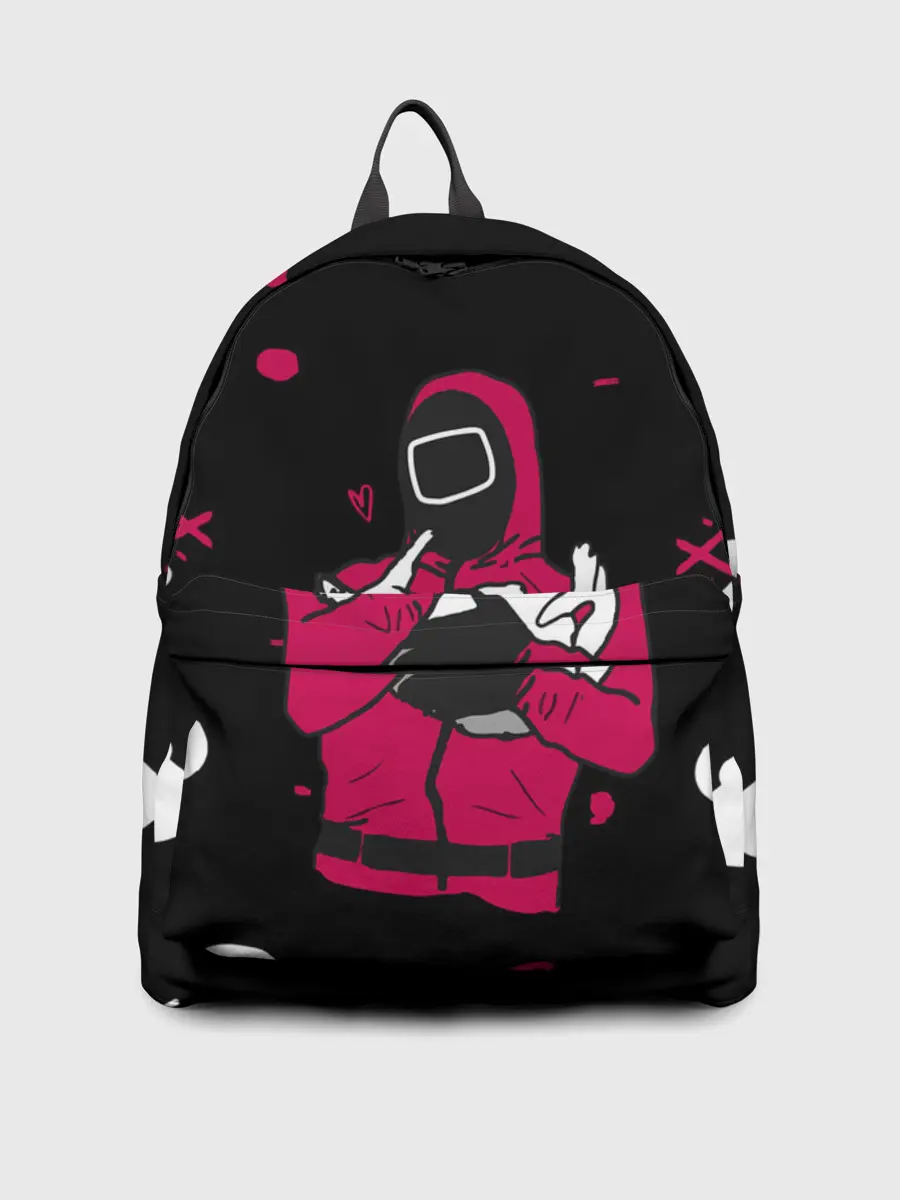 Рюкзак джинсовый / Игра в кальмара x Кот,