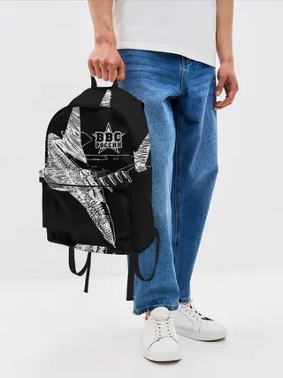 Рюкзак джинсовый / Истребитель штрихом ВВС России