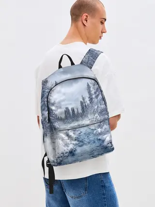 Рюкзак джинсовый / СНЕЖНЫЙ ПЕЙЗАЖ