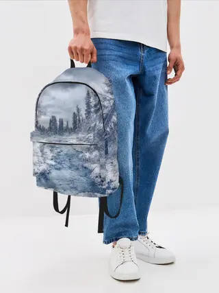 Рюкзак джинсовый / СНЕЖНЫЙ ПЕЙЗАЖ