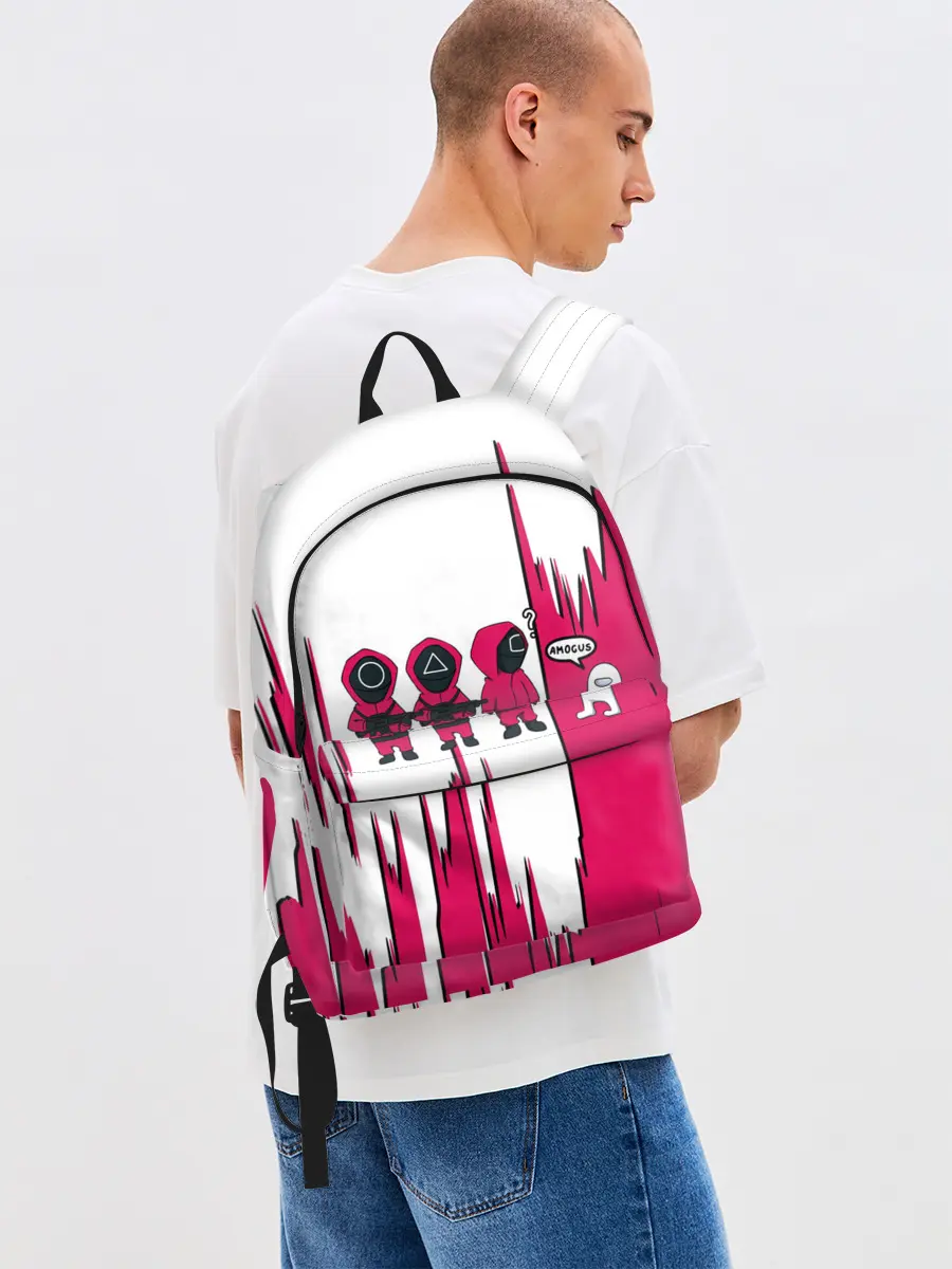 Рюкзак джинсовый / Squid Game | among us / Люди в масках,