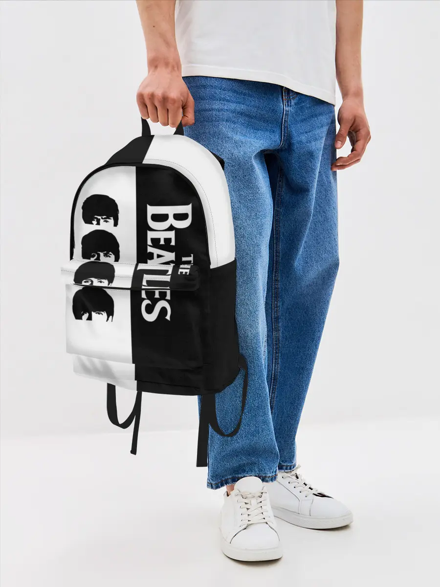 Рюкзак джинсовый / The Beatles черно - белый партер
