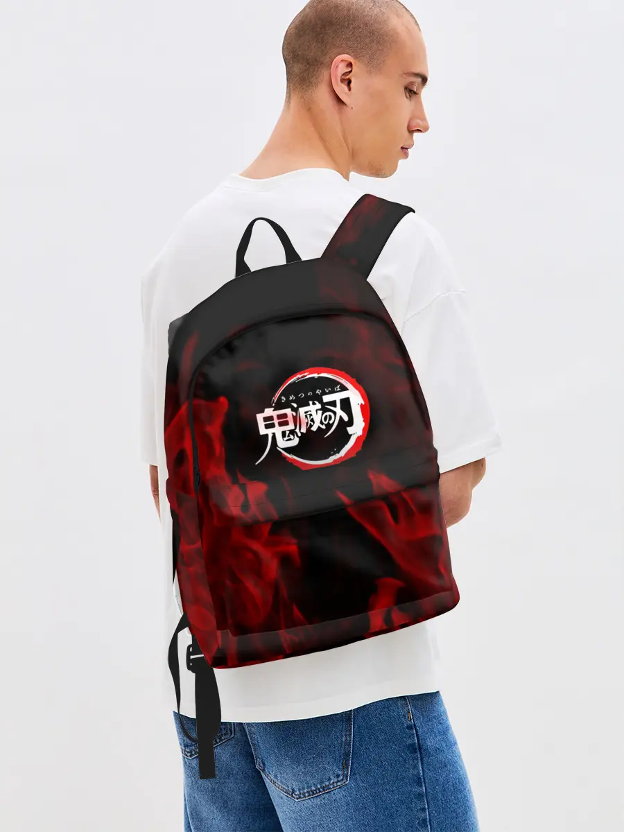 Рюкзак джинсовый / Клинок рассекающий демонов пламя.