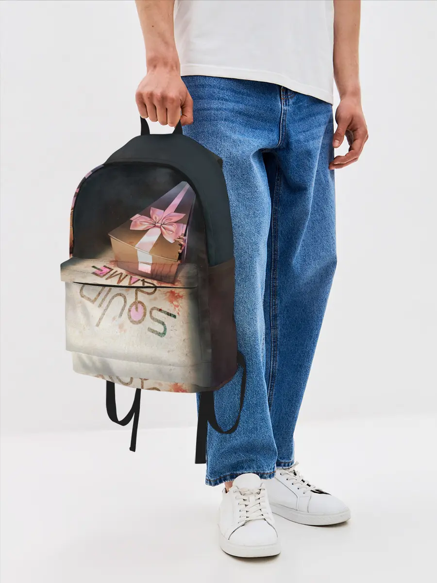 Рюкзак джинсовый / ИГРА В КАЛЬМАРА ГРОБ | SQUID GAME