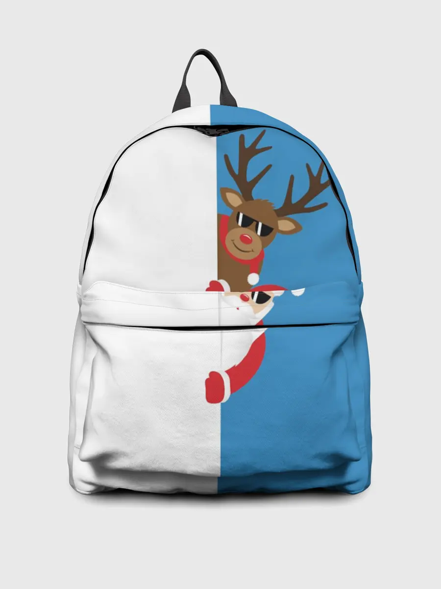 Рюкзак джинсовый / Крутые Санта и Олень