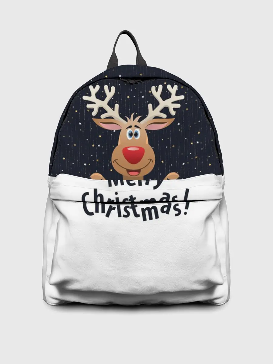 Рюкзак джинсовый / Новогодний Оленёнок Рудольф