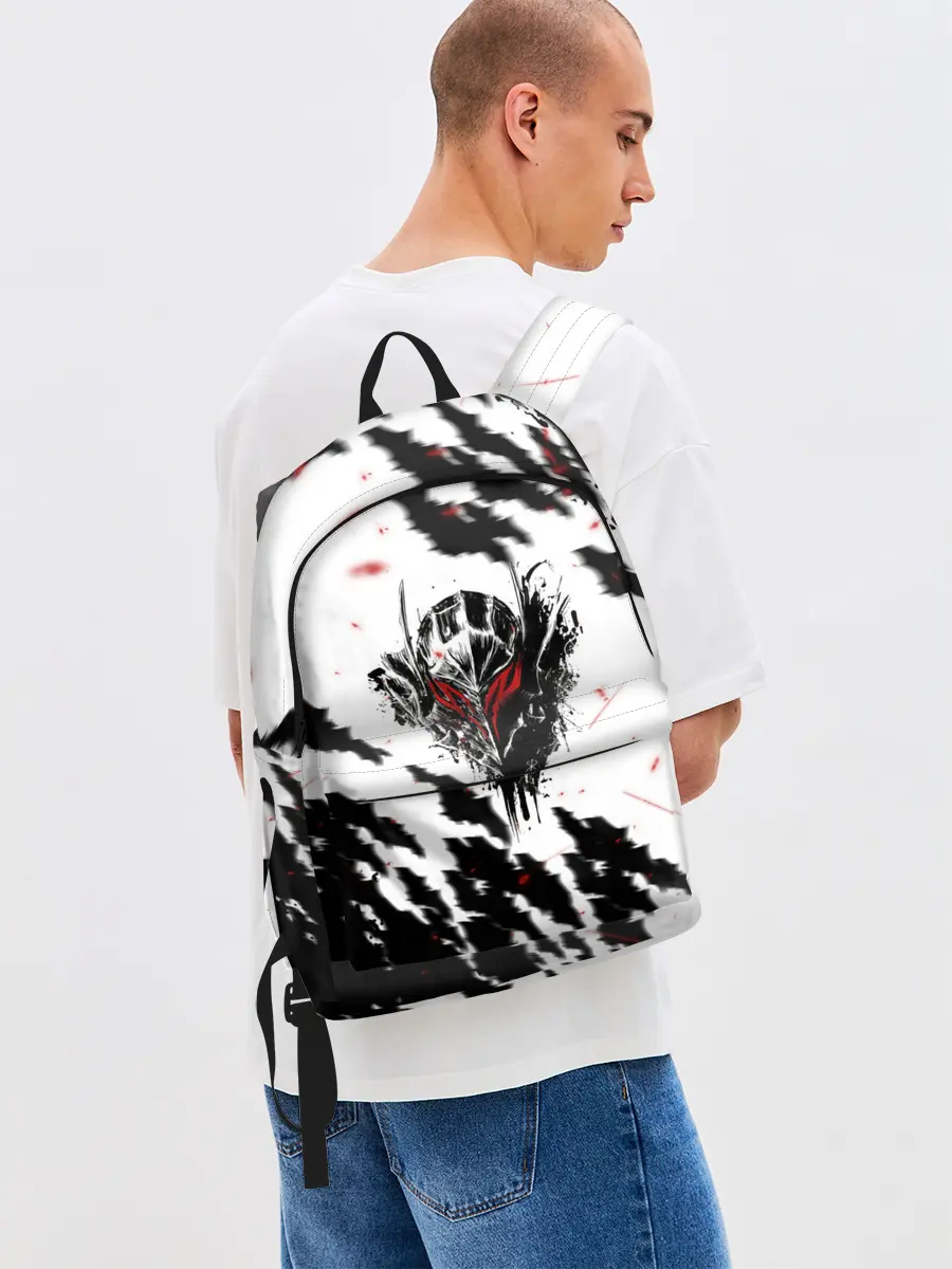 Рюкзак джинсовый / Берсерк маска с красными глазами