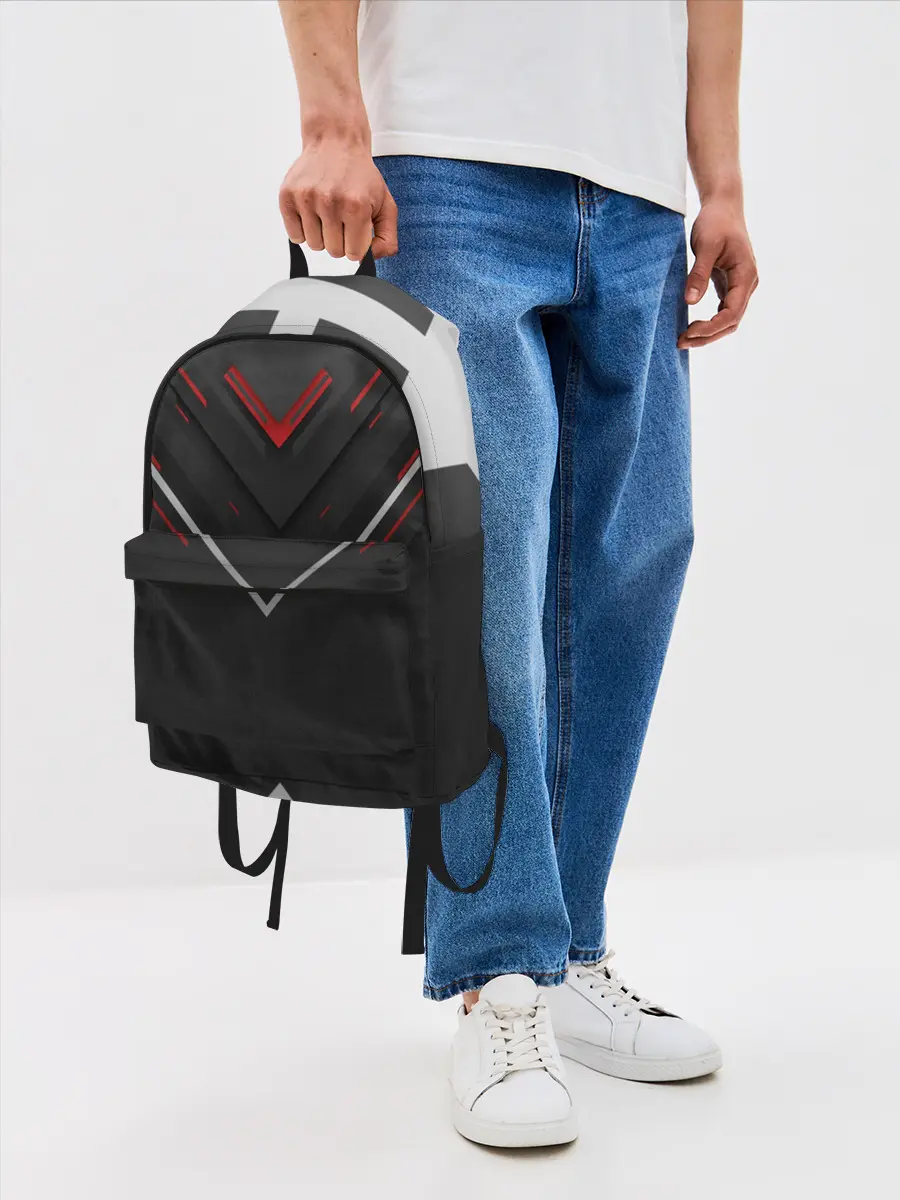 Рюкзак джинсовый / футуристический вектор