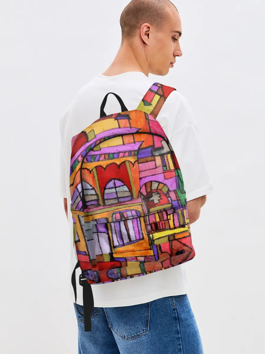 Рюкзак джинсовый / Скетч большого города