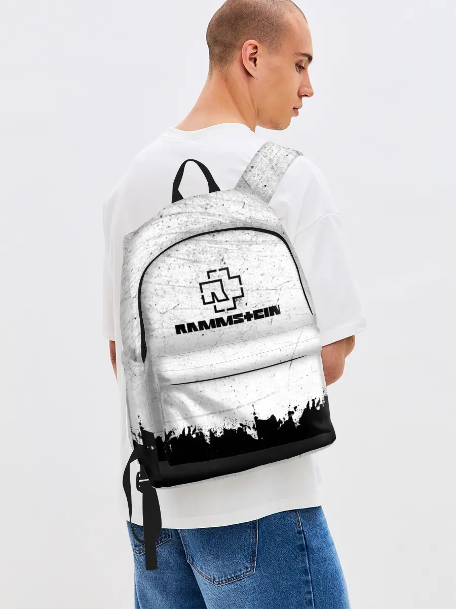 Рюкзак джинсовый / Рамштайн ЧБ Гранж | Rammstein Rock