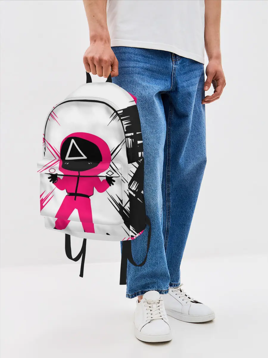 Рюкзак джинсовый / SQUID GAME | ИГРА В КАЛЬМАРА | треугольник.