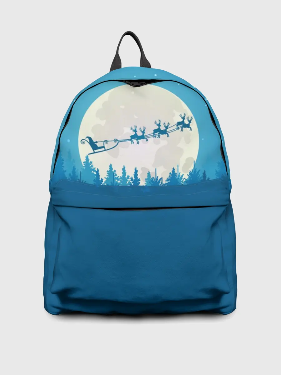 Рюкзак джинсовый / Санта с Оленями