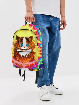 Рюкзак джинсовый / Psychedelic Rainbow Cat