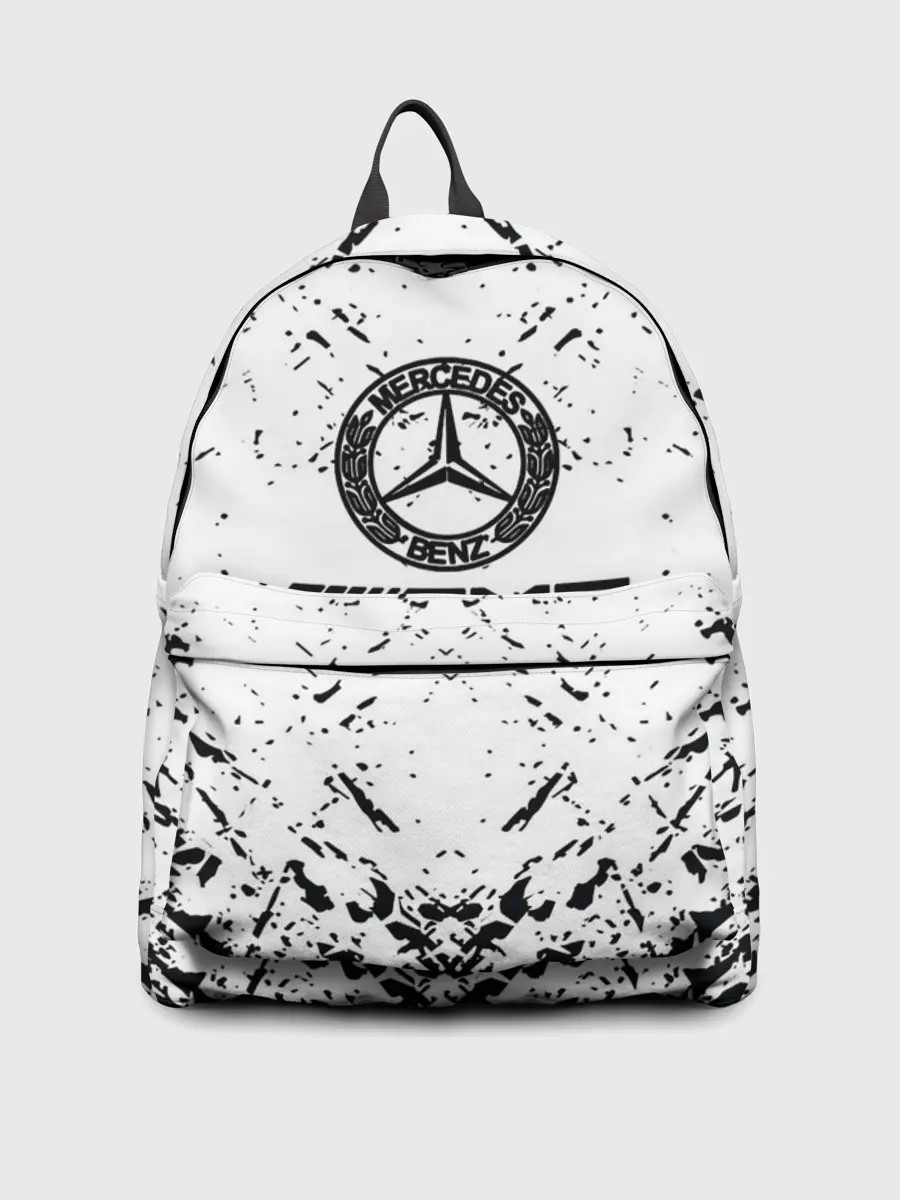Рюкзак джинсовый / Mercedes | брызги красок,