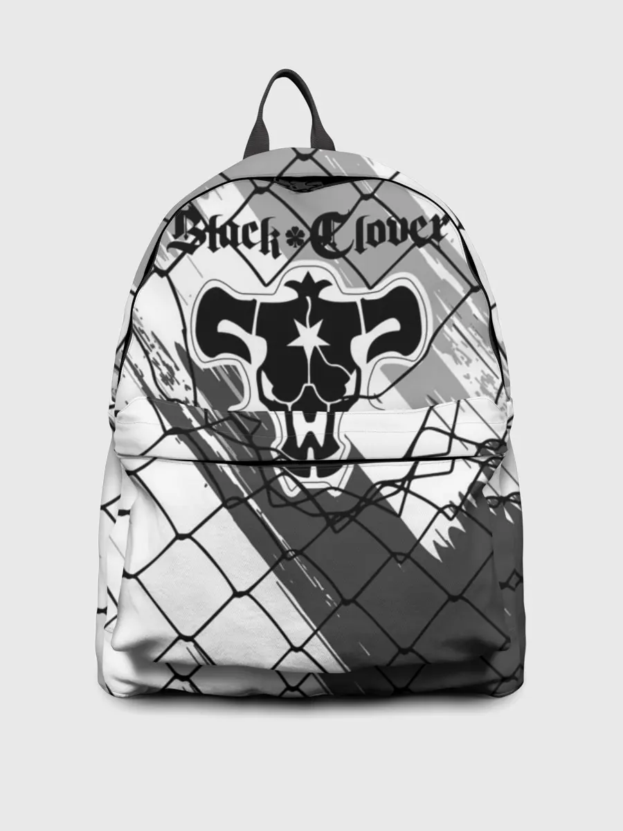 Рюкзак джинсовый / Чёрный клевер бык за решеткой.