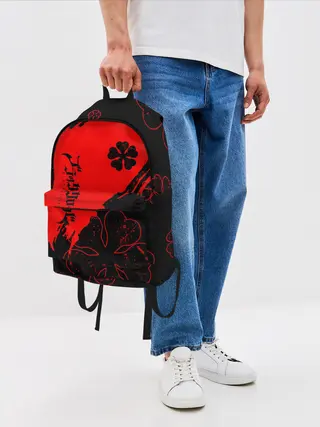 Рюкзак джинсовый / Чёрный клевер: Black clover.