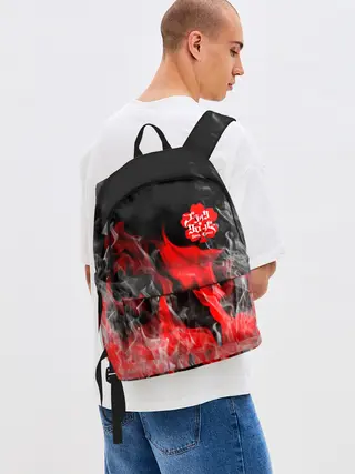 Рюкзак джинсовый / Чёрный клевер: Пламя.