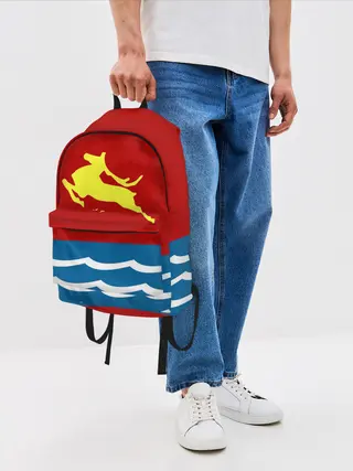 Рюкзак джинсовый / Герб Магадана