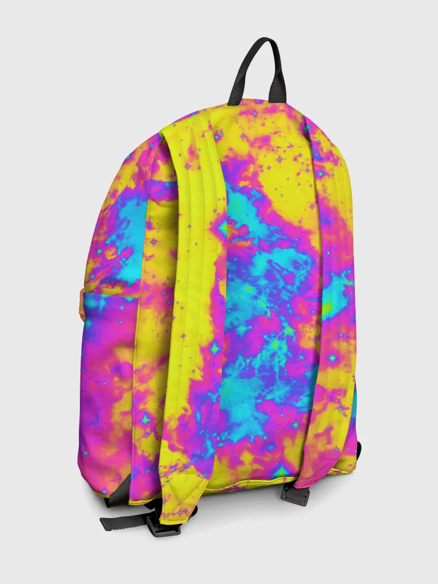 Рюкзак джинсовый / Яркая абстракция космических красок