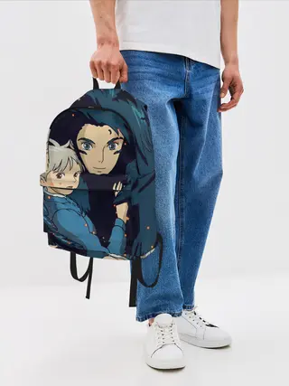 Рюкзак джинсовый / Ходячий замок Софи и Хаул летят
