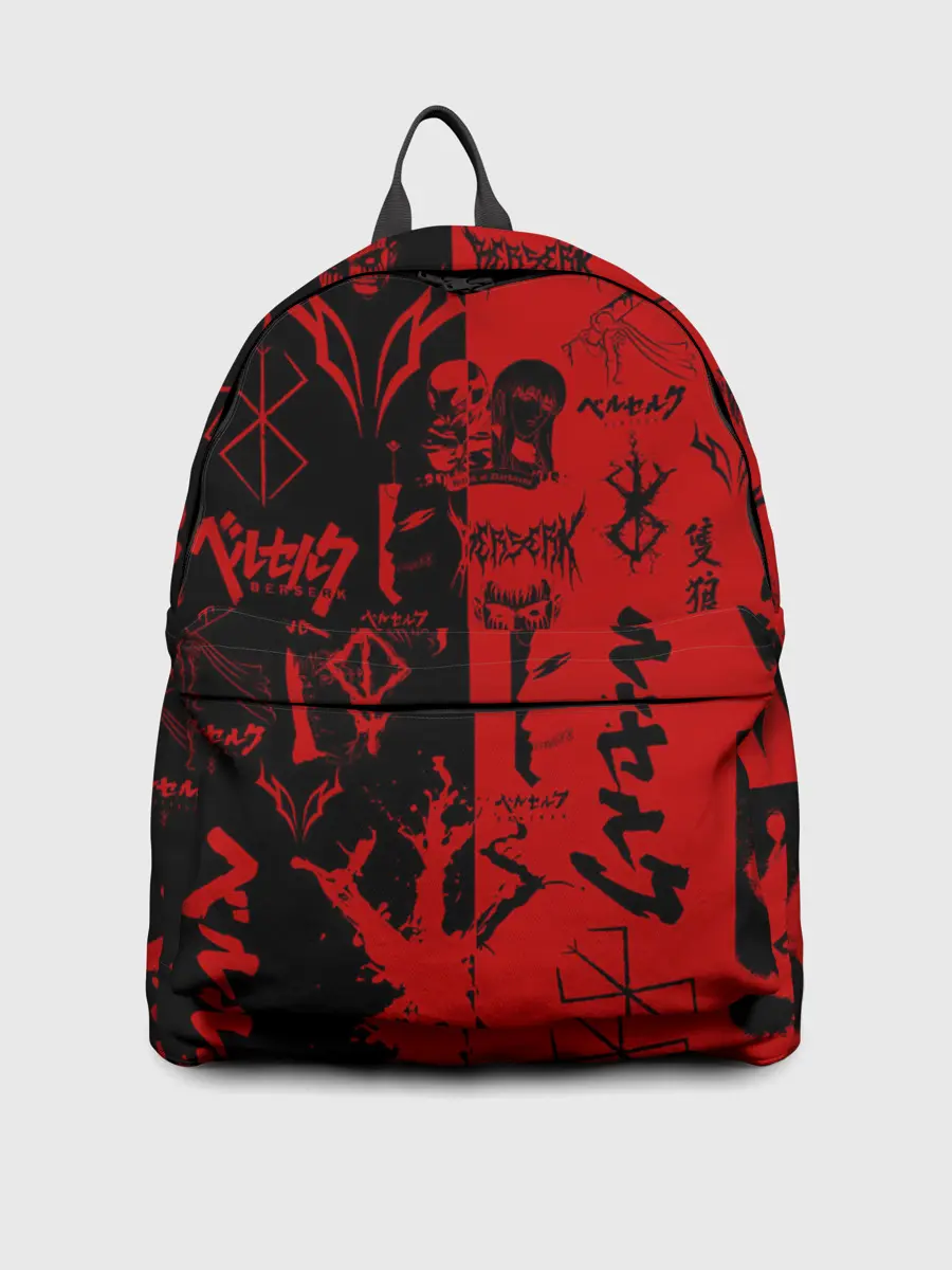 Рюкзак джинсовый / BERSERK BLACK RED | БЕРСЕРК ПАТТЕРН