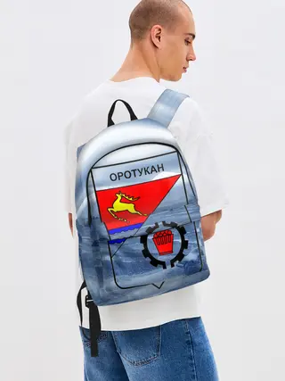 Рюкзак джинсовый / Герб Оротукан