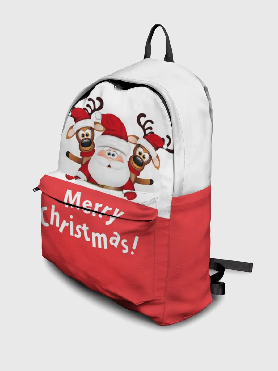 Рюкзак джинсовый / Санта с 2 Оленями