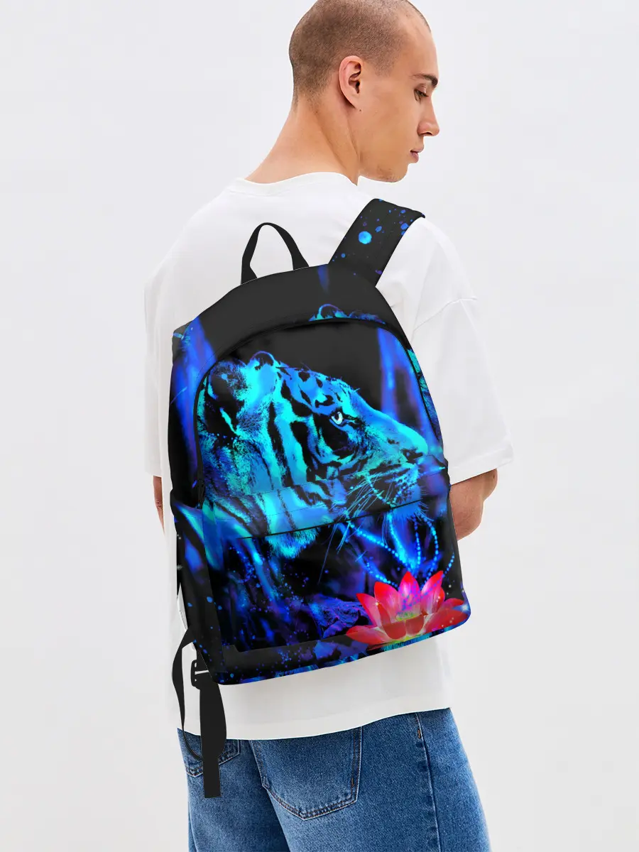 Рюкзак джинсовый / Синий водяной тигр