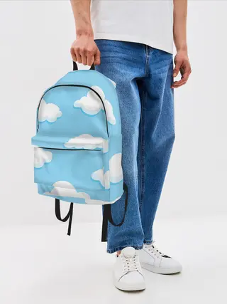Рюкзак джинсовый / Белые облака