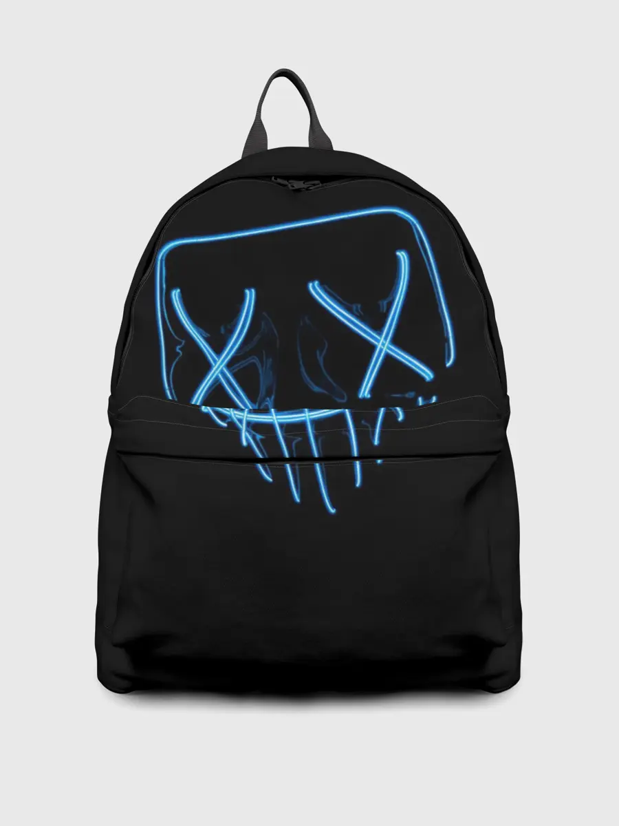 Рюкзак джинсовый / Неоновая маска Хэллоуина