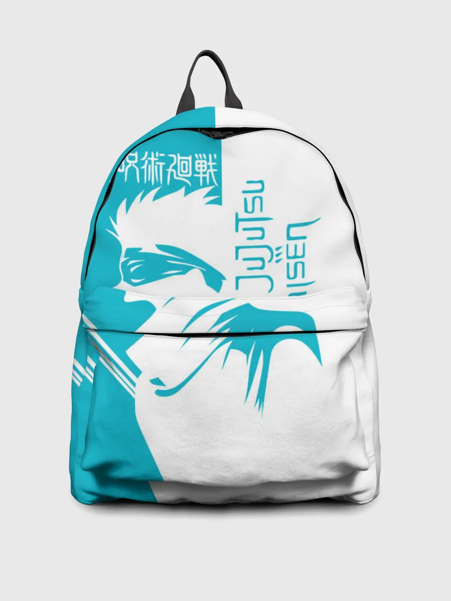 Рюкзак джинсовый / Годжо Сатору бирюзовый Магическая битва