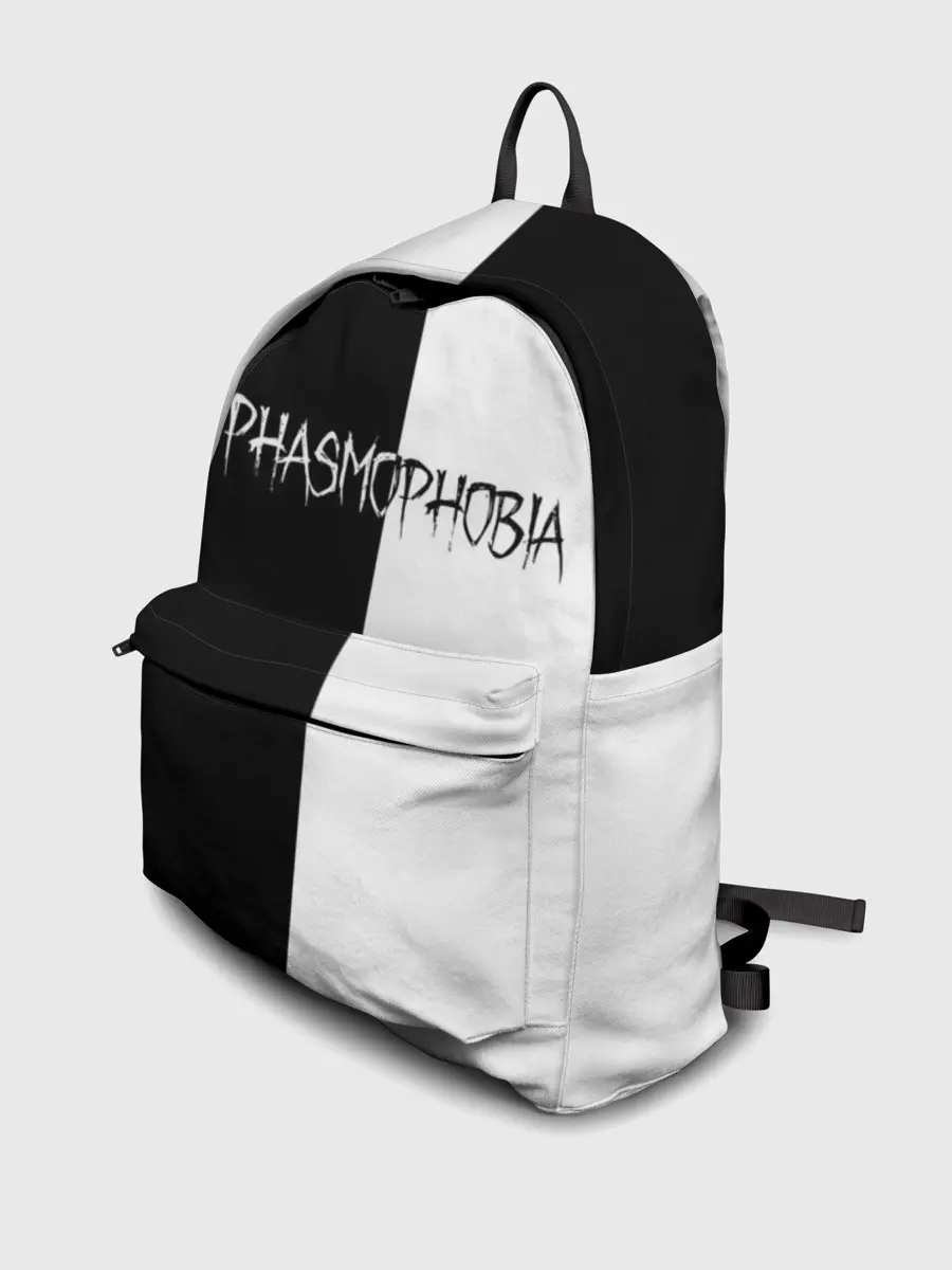 Рюкзак джинсовый / Phasmophobia logo ч/б